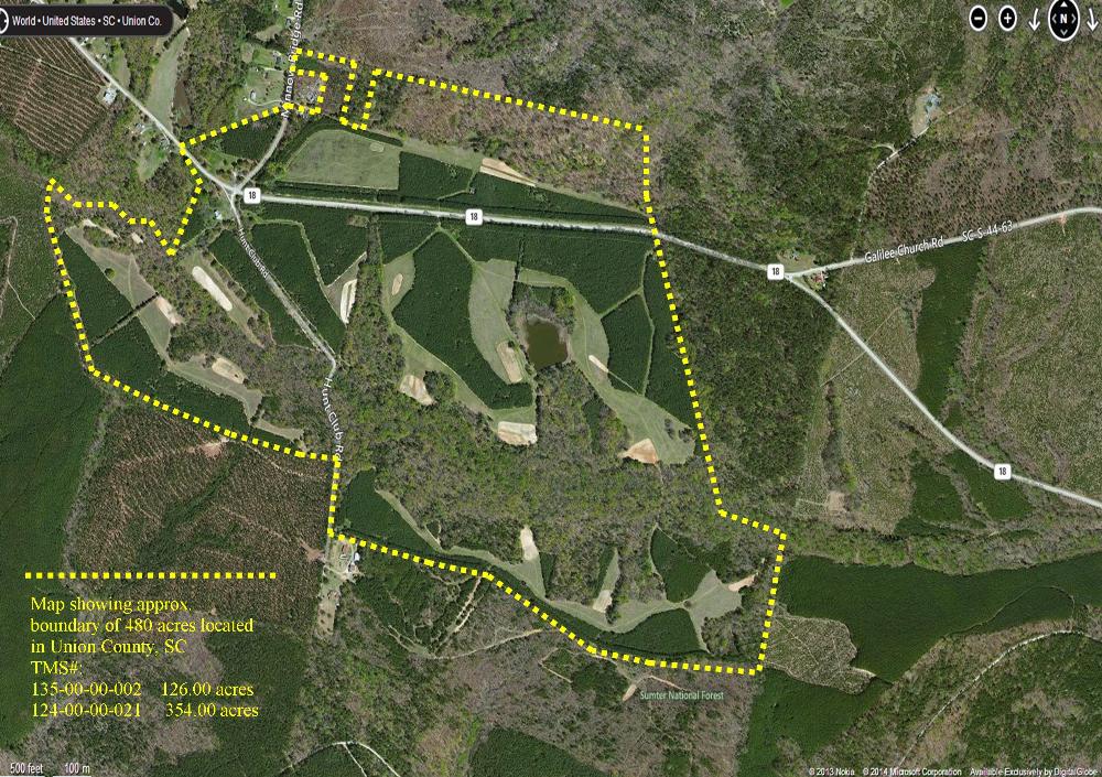 Land for Sale in Union, South Carolina — 480.00          AC — $1,608,000.00